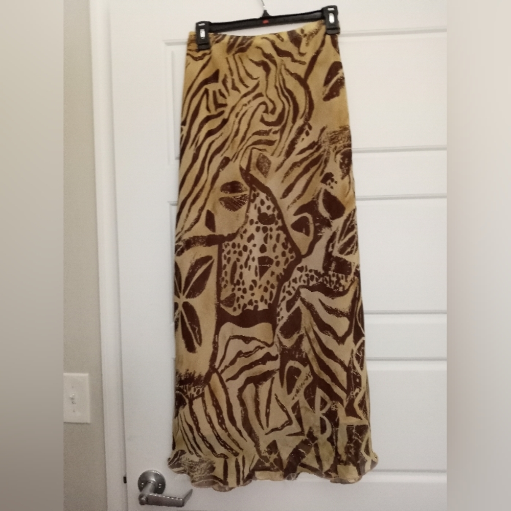 Ashley Stewart brown animal print skirt size 14w